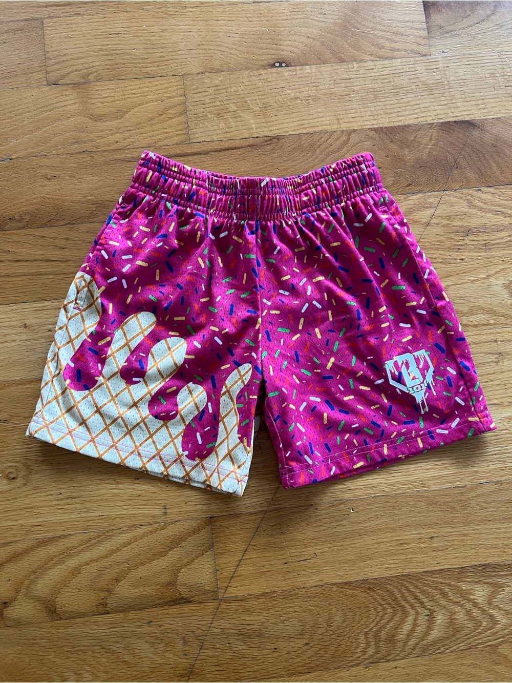 Baseball Lifestyle 101 Ice Cream Youth Shorts-Strawberry Size Youth Small